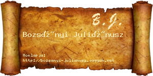 Bozsányi Juliánusz névjegykártya